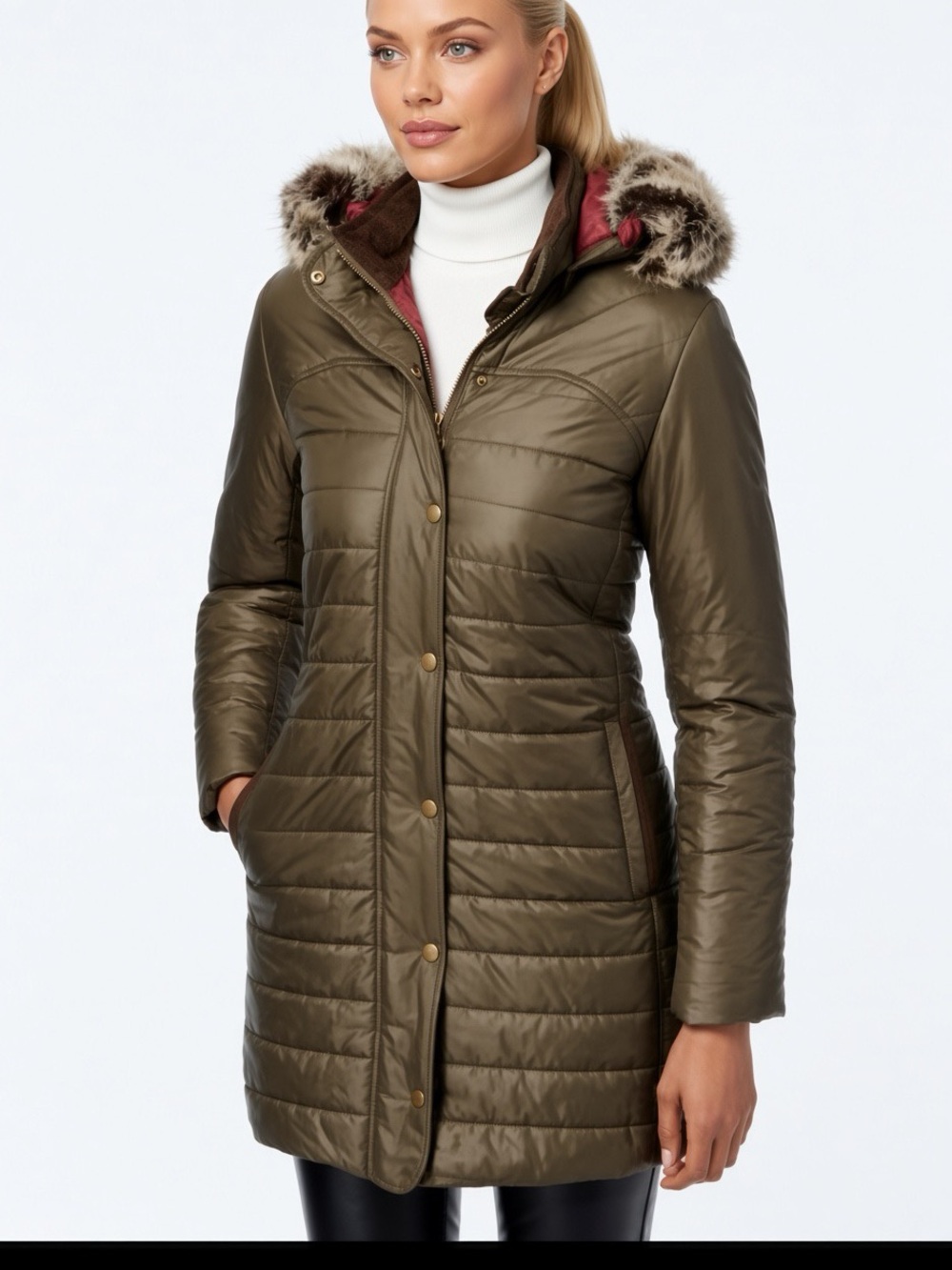 Barbour Olive Green Puffer Coat